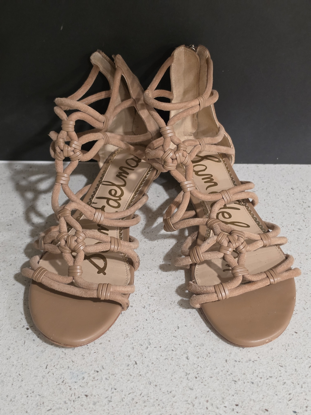Sam Edelman Tan Knotted Leather Gladiator Sandals
